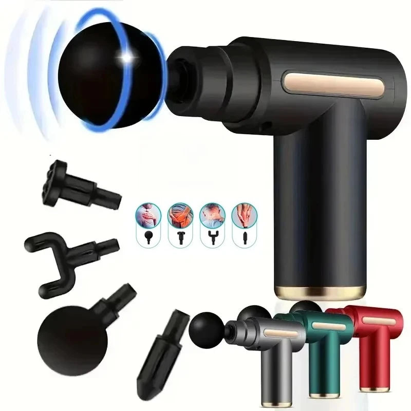 Percussion Massage Gun – Deep Tissue Recovery, 4-Piece Set