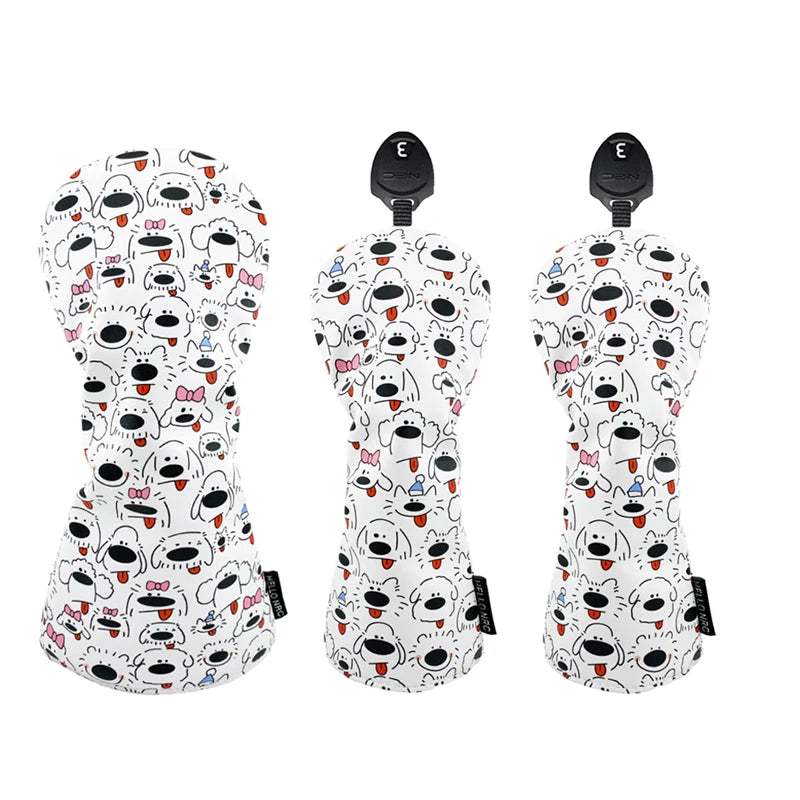 PU Leather Golf Head Covers – Driver, Fairway, Hybrid & Putter
