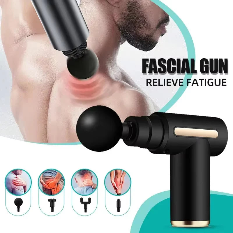 Percussion Massage Gun – Deep Tissue Recovery, 4-Piece Set