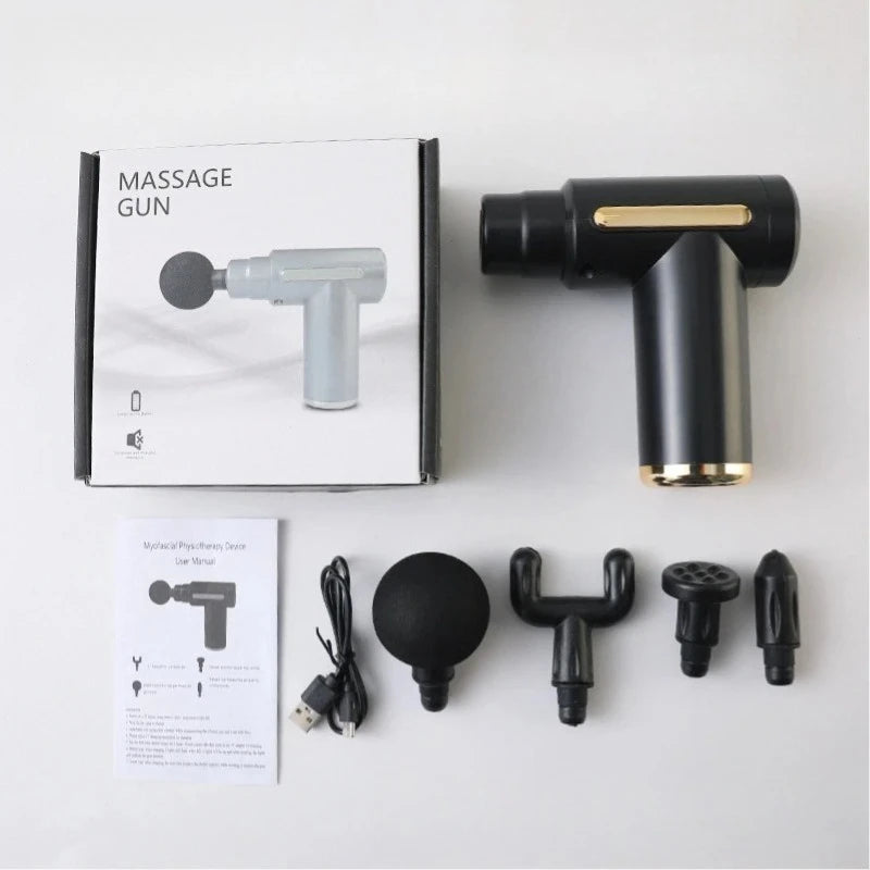 Percussion Massage Gun – Deep Tissue Recovery, 4-Piece Set