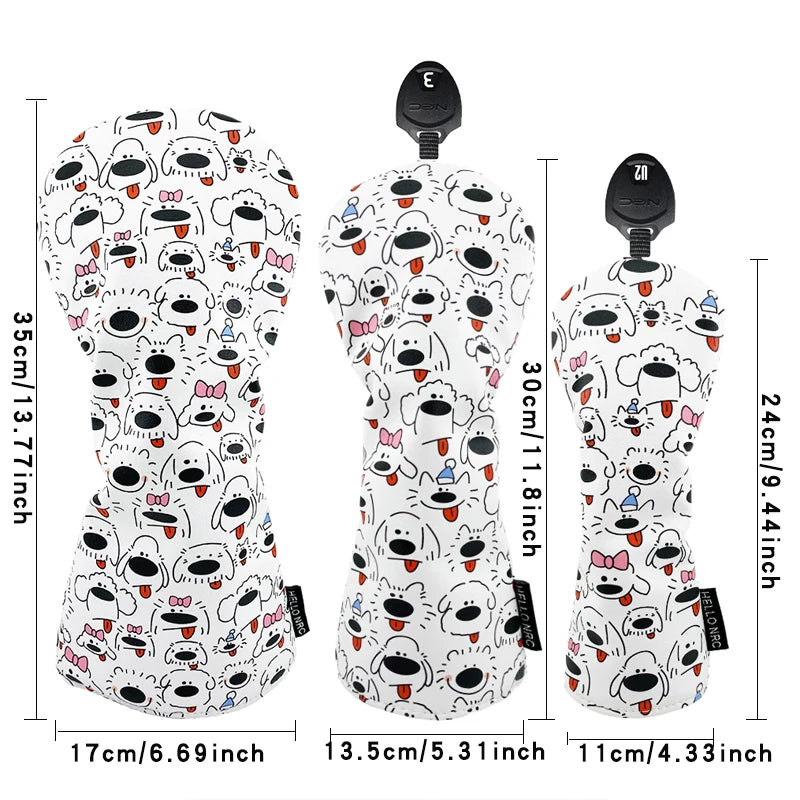 PU Leather Golf Head Covers – Driver, Fairway, Hybrid & Putter
