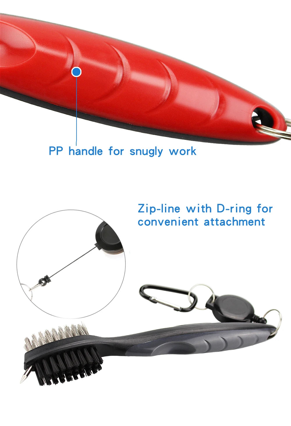 Golf Club Groove Cleaner Brush – Retractable, Dual-Sided