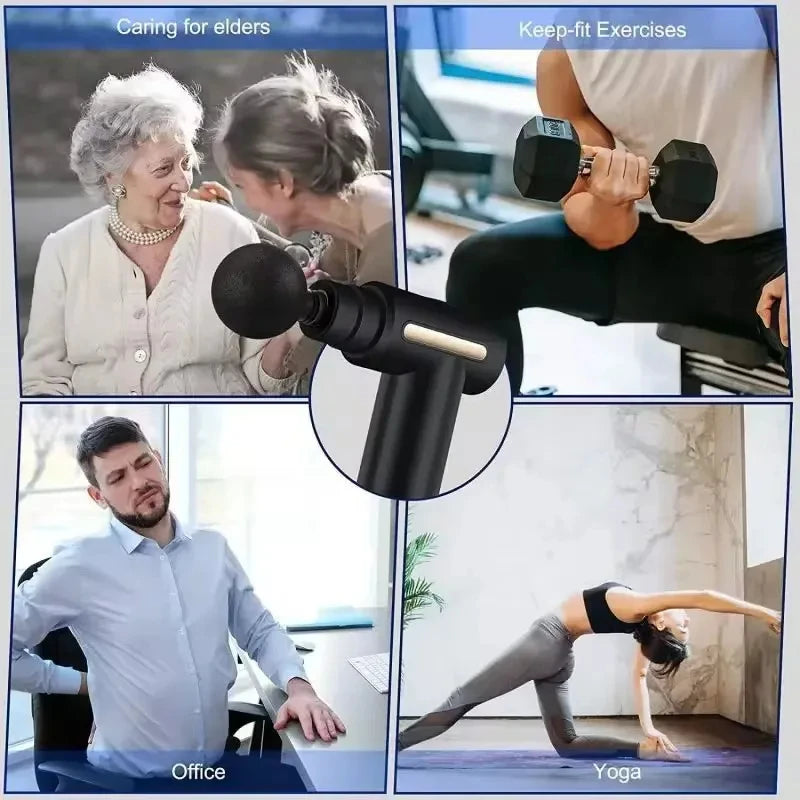 Percussion Massage Gun – Deep Tissue Recovery, 4-Piece Set