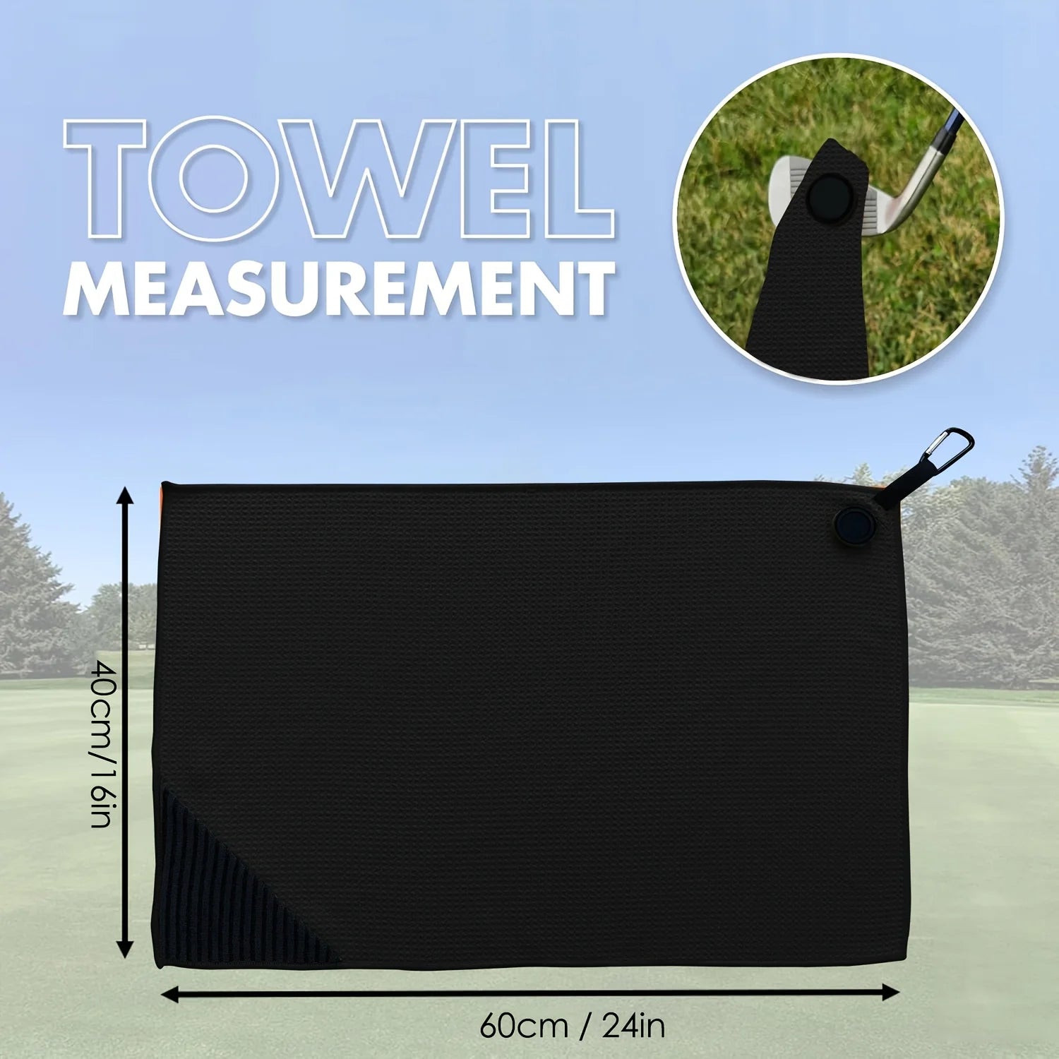 Magnetic Golf Towel – Microfiber, Sticks to Club or Cart