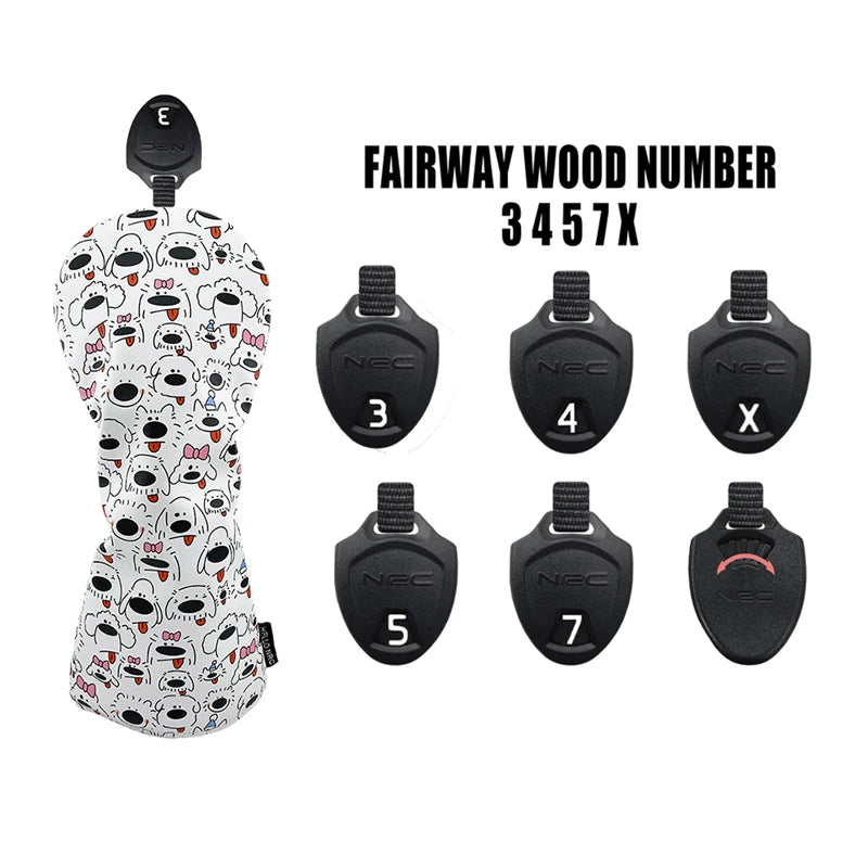 PU Leather Golf Head Covers – Driver, Fairway, Hybrid & Putter