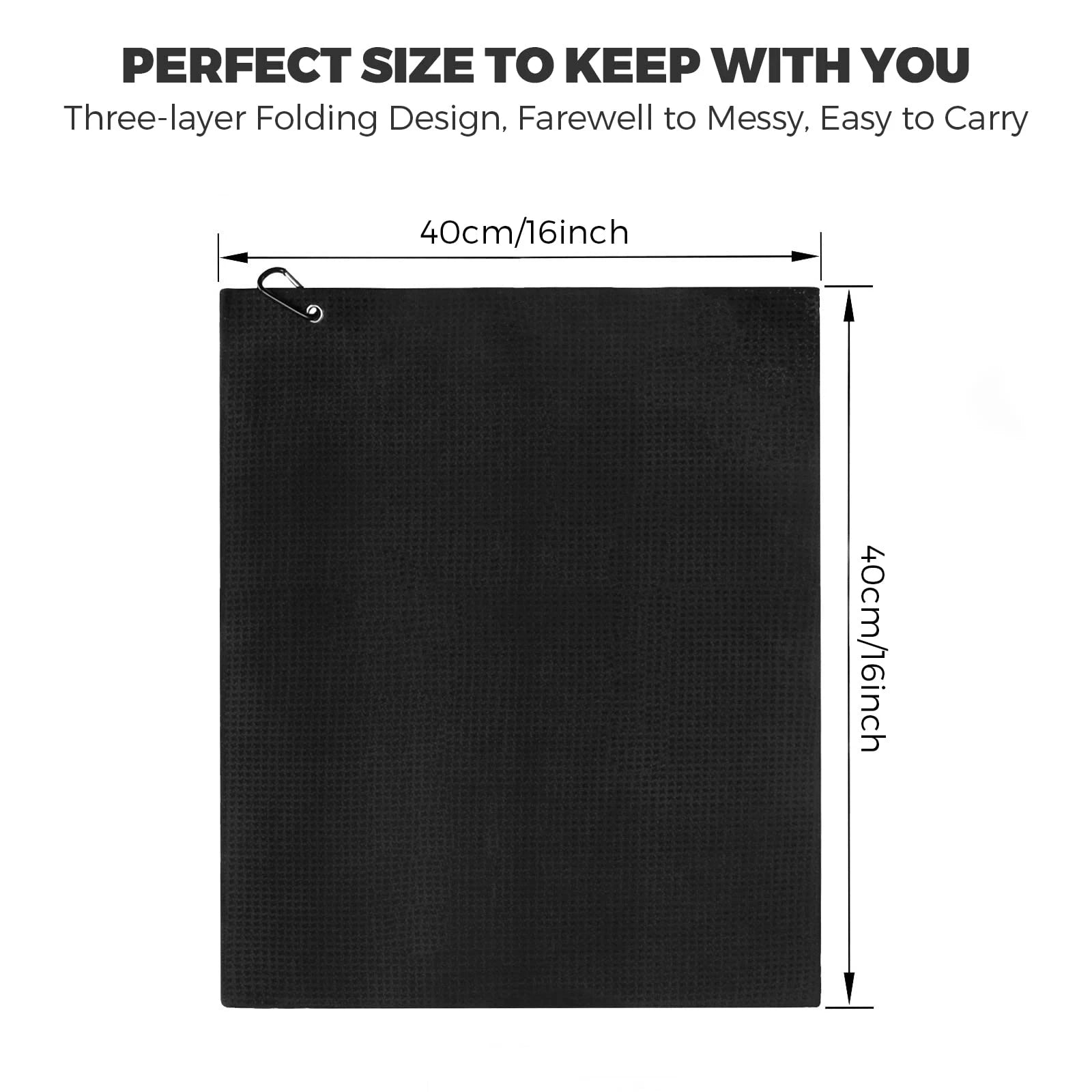 Microfiber Golf Towel with Carabiner Clip