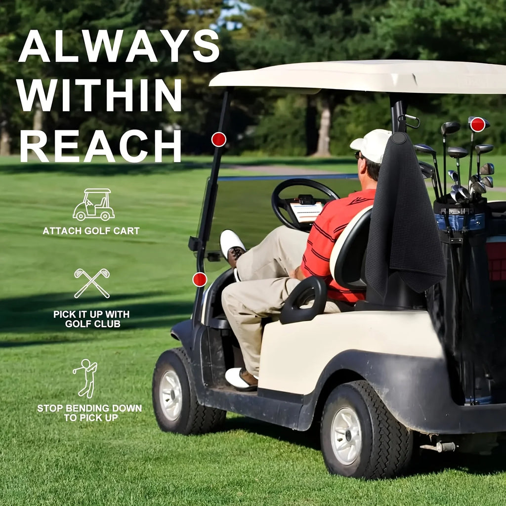 Magnetic Golf Towel – Microfiber, Sticks to Club or Cart