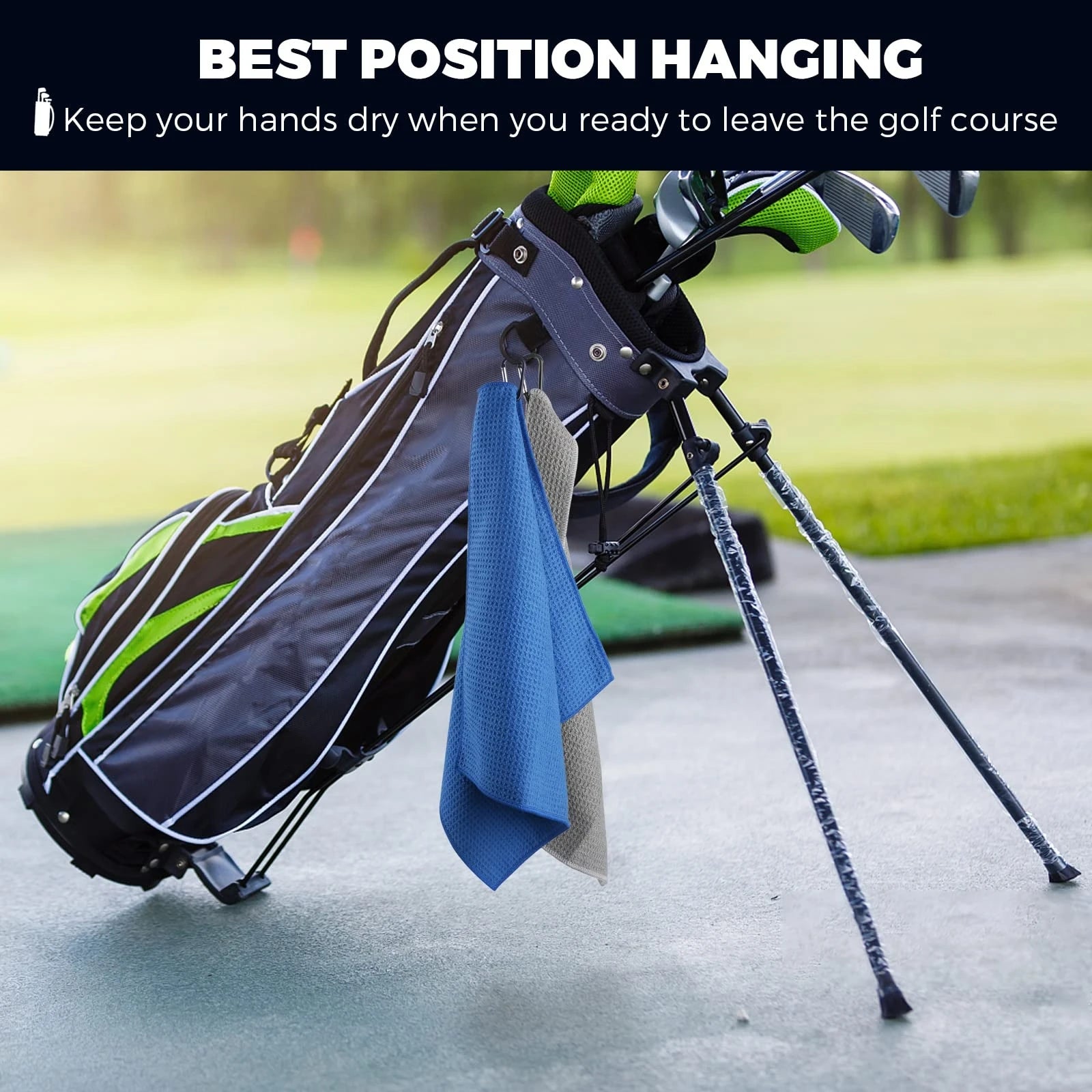 Microfiber Golf Towel with Carabiner Clip